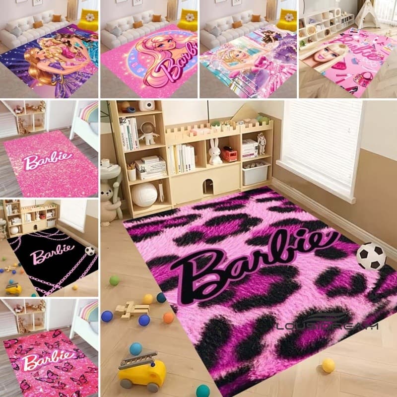 Rosa doce estilo legal roxo rosa leopardo impressão Barbie tapete exclusivo menina quarto tapete de cabeceira na moda ca