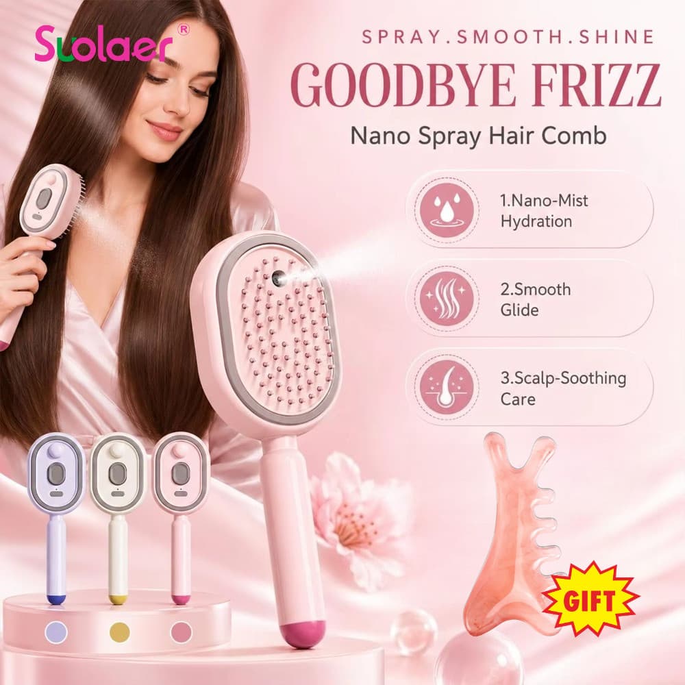 Spray Elétrico Almofada De Ar Massagem Escova De Cabelo Recarregável Desembaraçar Vapor