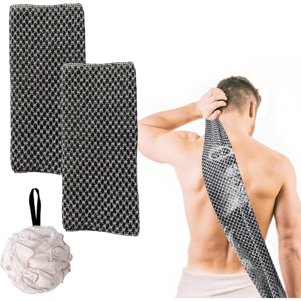 Toalha esfoliante japonesa, toalha de banho esfoliante, escova esfoliante para o corpo, toalha esfoliante de limpeza pro