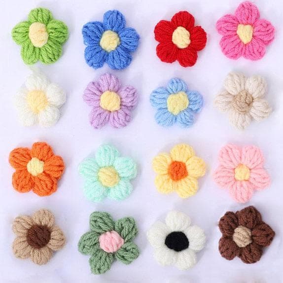 Flor de lã artesanal Puff flor lã crochê flor bonito Hairpin jóias acessórios Corsage saco acessórios de roupas