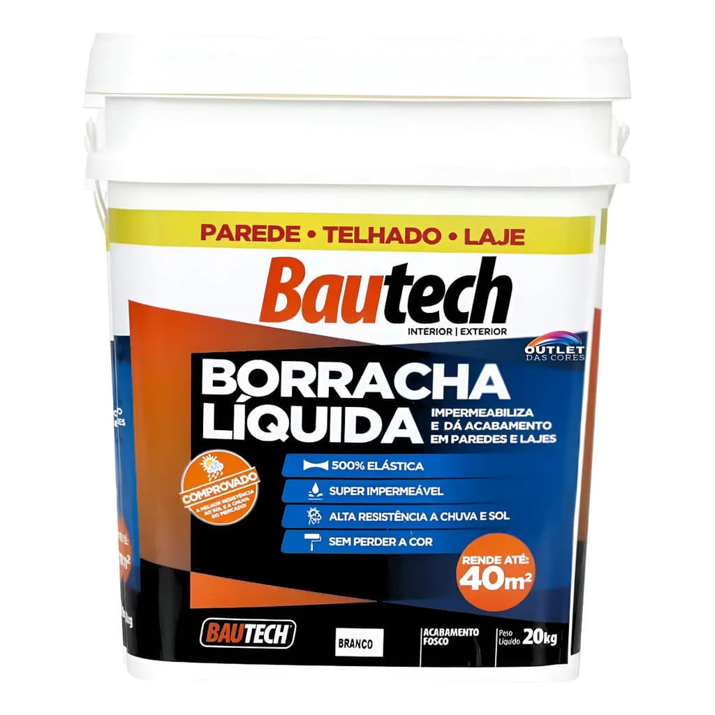 Borracha Líquida Impermeabilizante Bautech 20kg Branco
