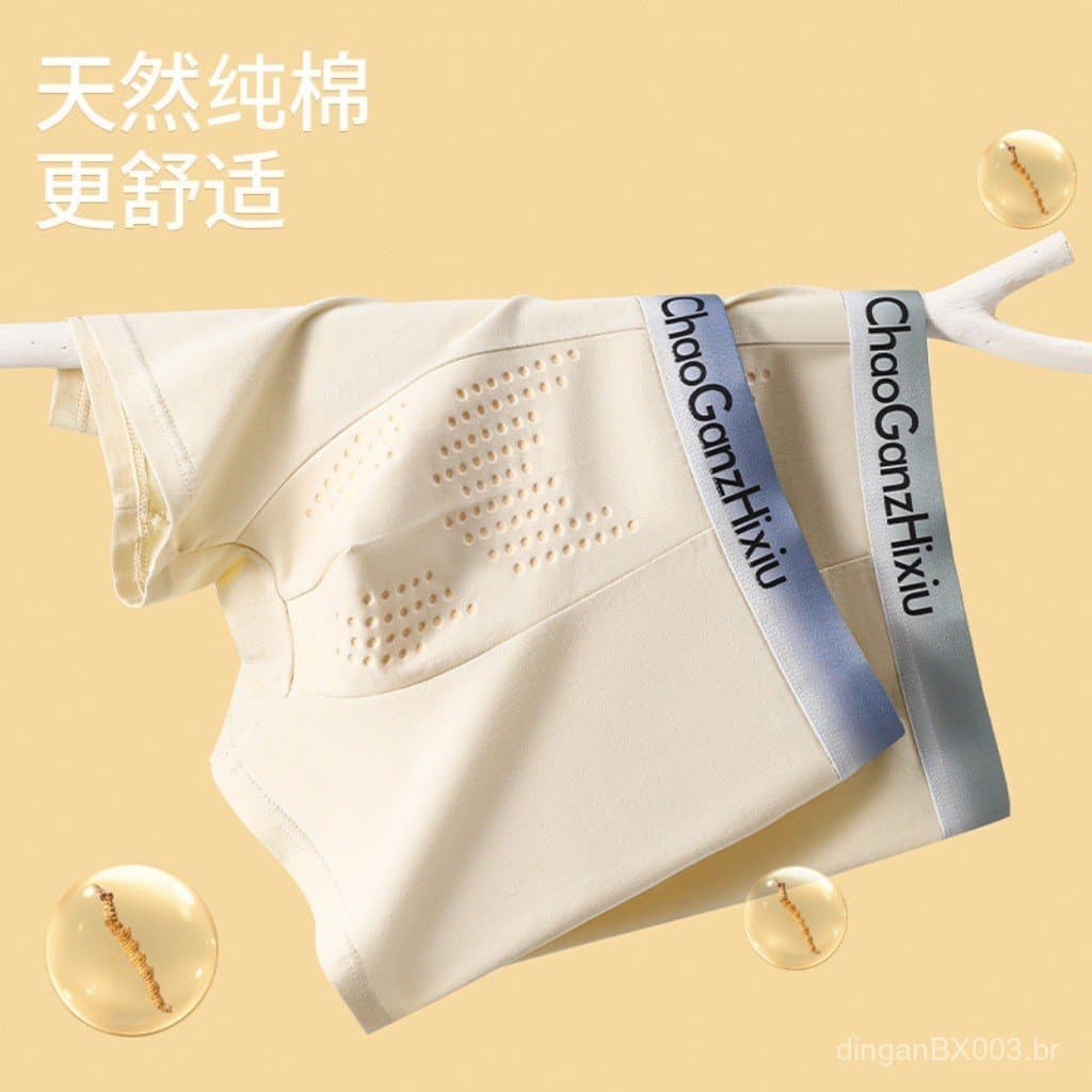 Cuecas boxer masculinas de algodão puro 10A com proteção para a saúde e massagem com íons negativos 7.21 DRCS