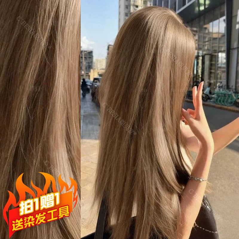 Chá leve Mocha cor tintura de cabelo planta tintura de cabelo creme pendurado tintura de orelha preto estudante lixívia-