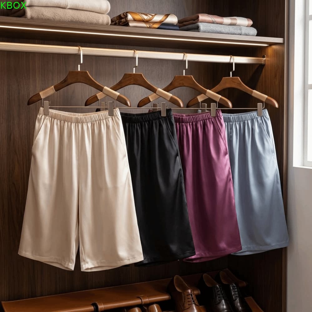 Calças De Dormir Masculinas KBOX , Pijama Confortáveis E Respiráveis De Gelo , Shorts Masculinos Finos Com Artefato De S