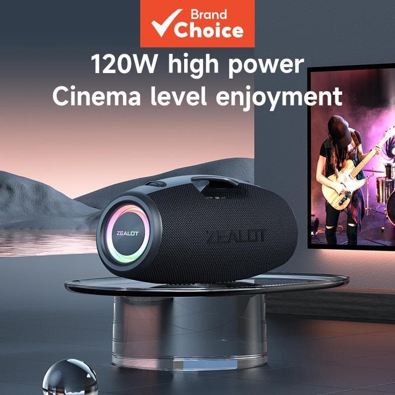 Caixa de Som Bluetooth Sem Fio ZEALOT S78, 4 Alto-Falantes, IPX6 à Prova D'água, Conexão Multi-Alto-Falantes, Ideal para