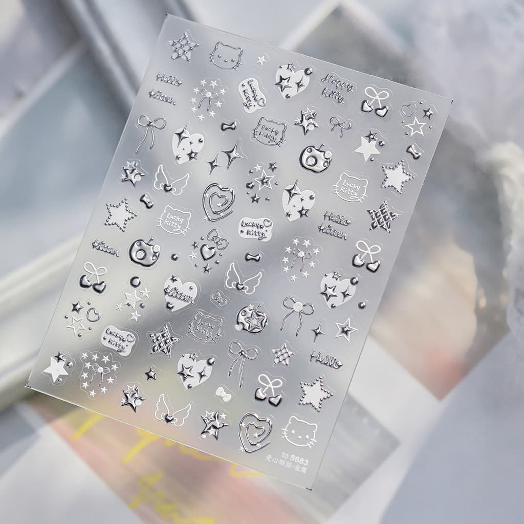 Adesivos de unhas em relevo, adesivos de unhas modernos e elegantes, acessórios ultrafinos e sem costura para unhas com