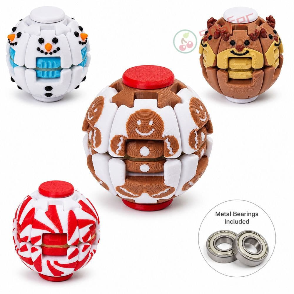 SOSFER Brinquedo Fidget De Natal , Pressione E Gire A Bola Giratória Estilo Festivo
