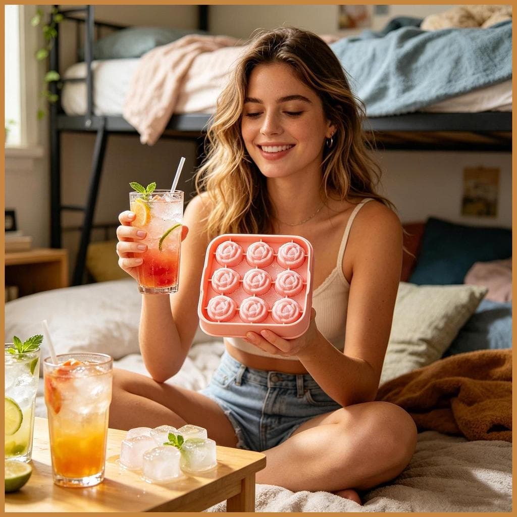 Forma de gelo de silicone rosa, 9 compartimentos, forma para bebidas geladas, usada para fazer sabão, adequada para bebe
