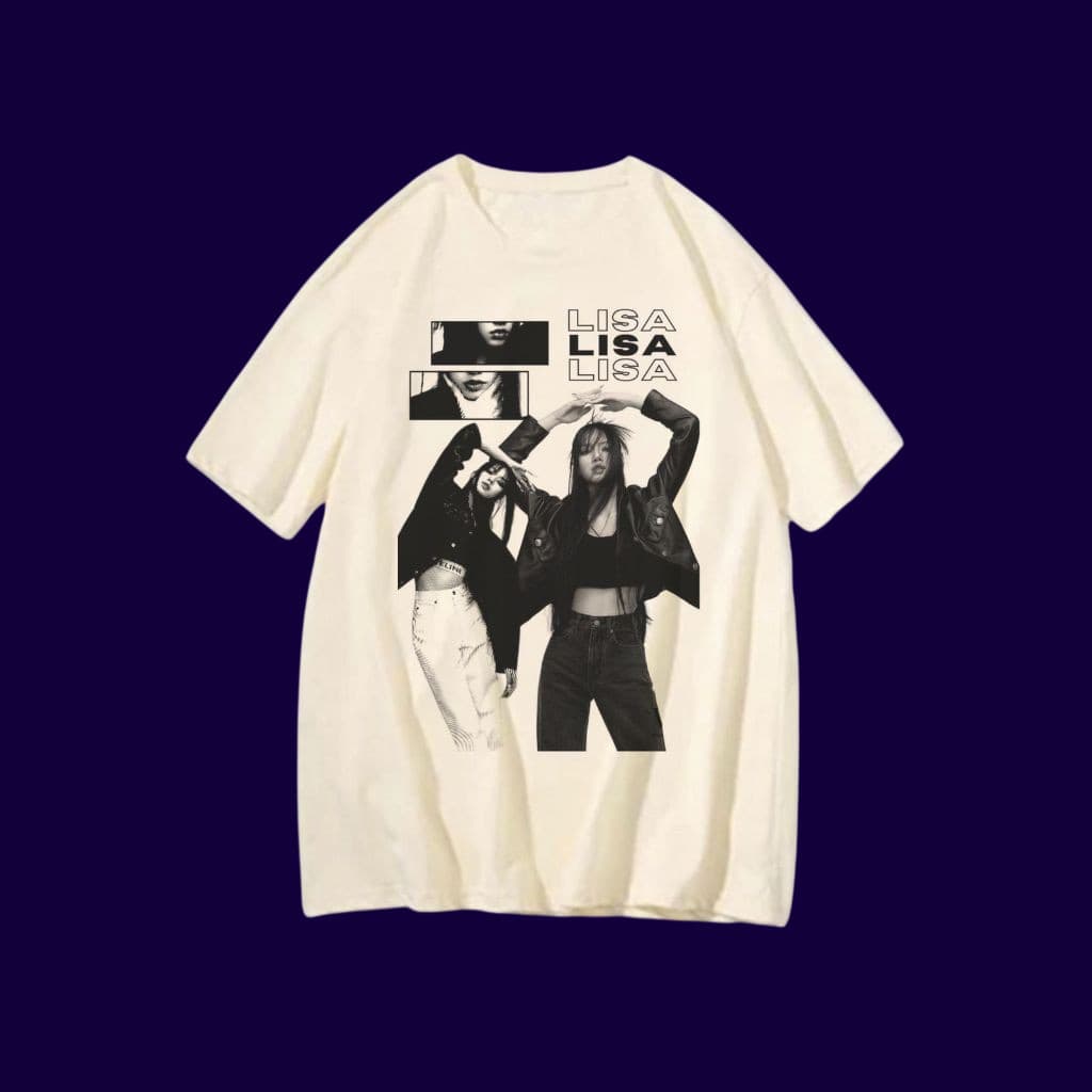 Camiseta premium Lisa Black body Pink banda blusa lalisa cantoras kpop blackpink Camisa 100% Algodão