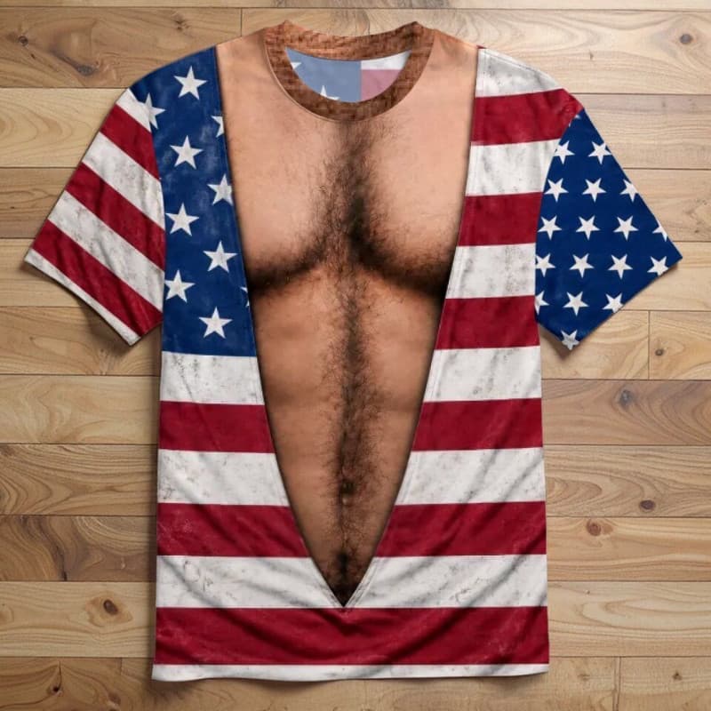 Sucesso de verão: Camiseta masculina de manga curta com estampa de músculos simulados, camiseta masculina engraçada com