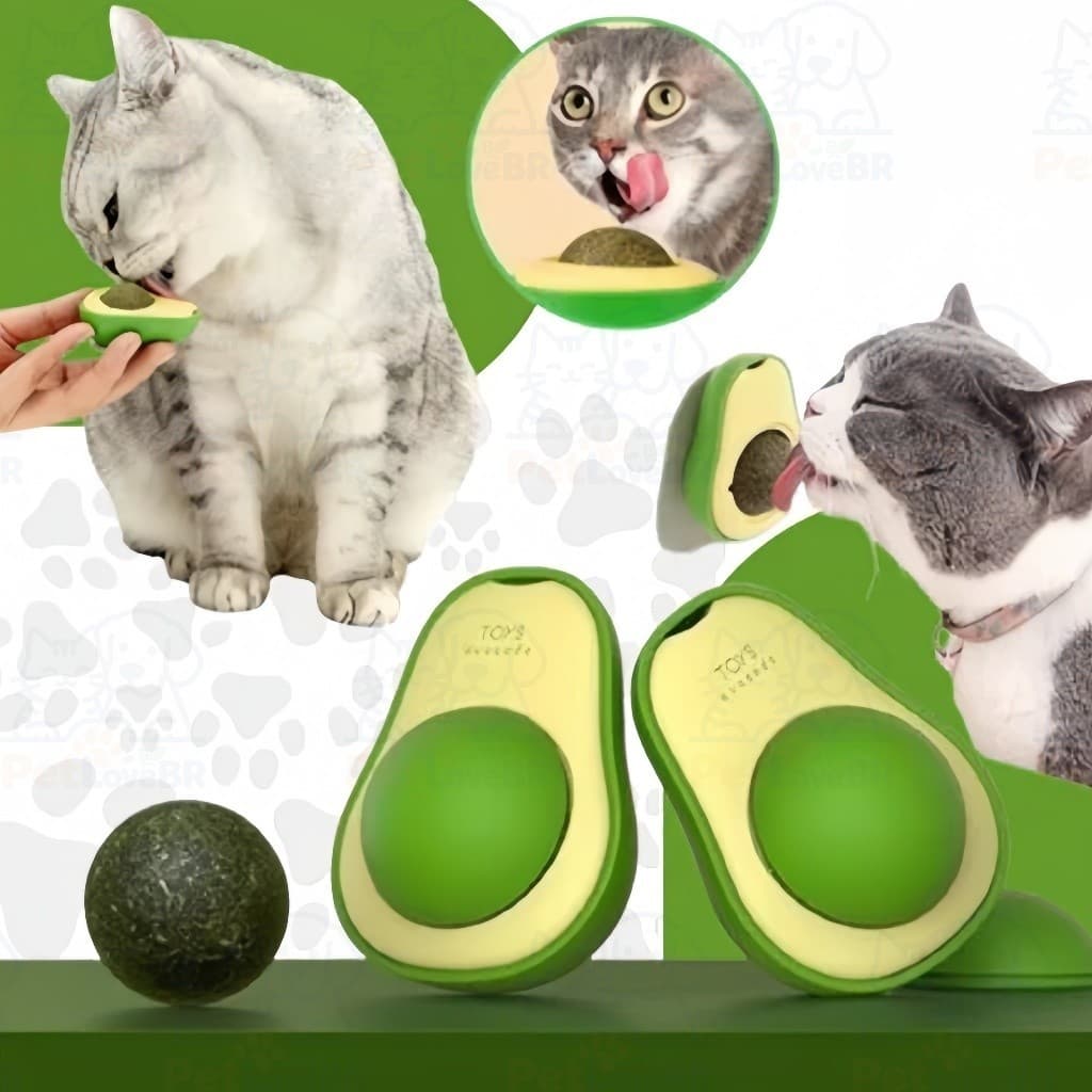 Abacate De Brinquedo Para Gatos Com Catnip Erva Gato Natural Kit1/ 2/3/4 Unid Envio imediato
