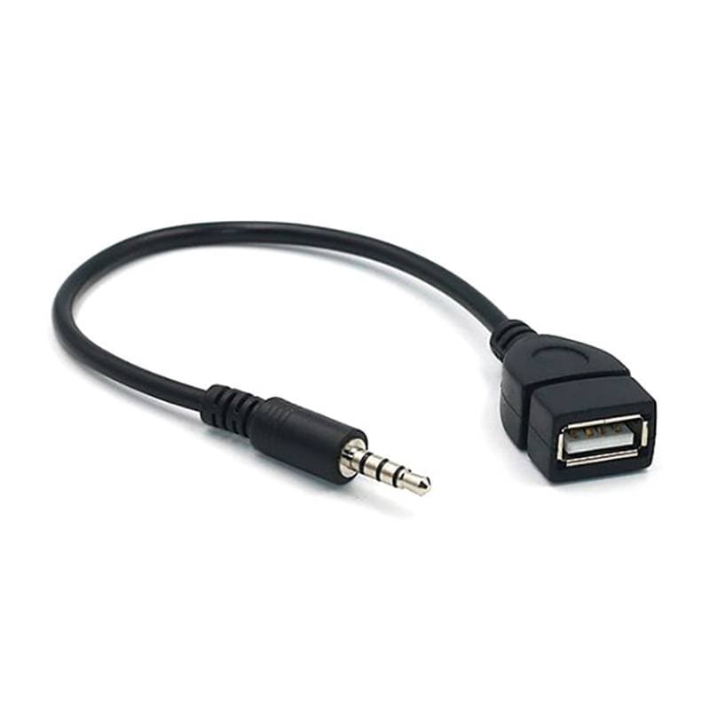 ADS Conversor De Reprodutor De MP3 Para Carro 3.5 mm Macho AUX Audio Ja Plug USB 2.0 Fêmea Cabo Adaptador BR