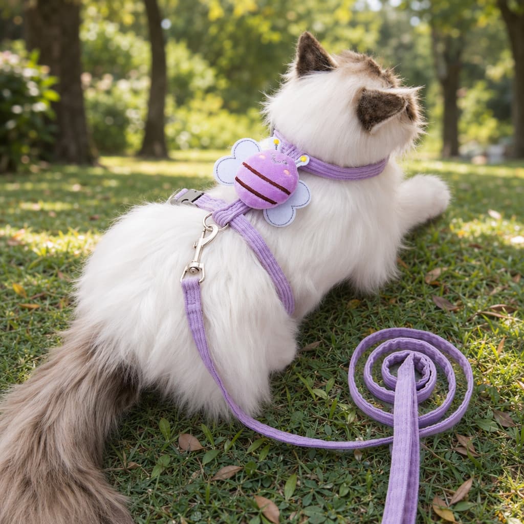 Trela de gato em forma de I, passeio de gato, caminhada, Anti-quebra, corrente de gato, gatinho, coelho, coleira Univers