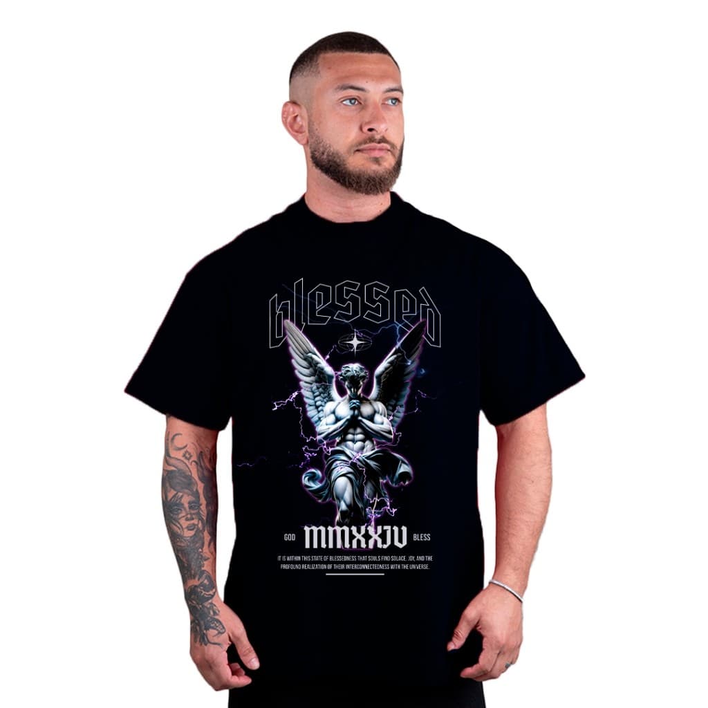 Camiseta Oversized Streetwear em Algodão Malhão Zero Encolhimento