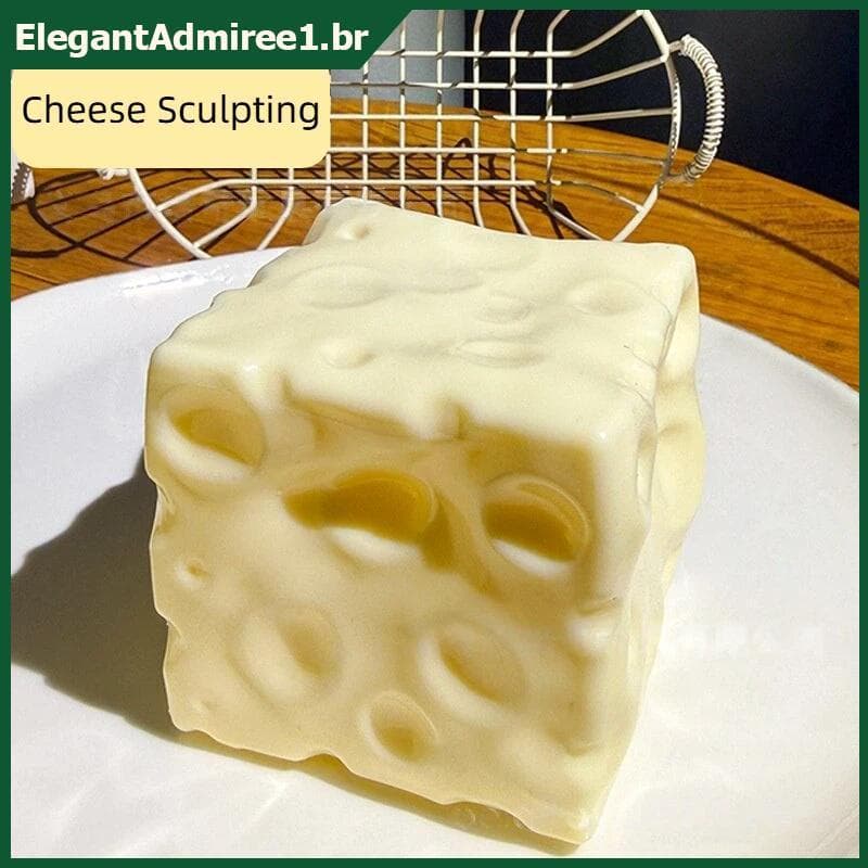 Bola Grande De Estresse De Cubo De Queijo Moldável ELEGA , Presente ASMR Sem Rebote