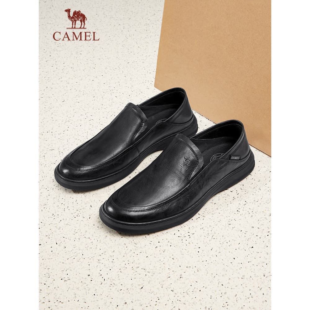 Camel sapatos masculinos outono respirável sapatos de couro casuais pai de meia-idade confortável couro genuíno Pedal de