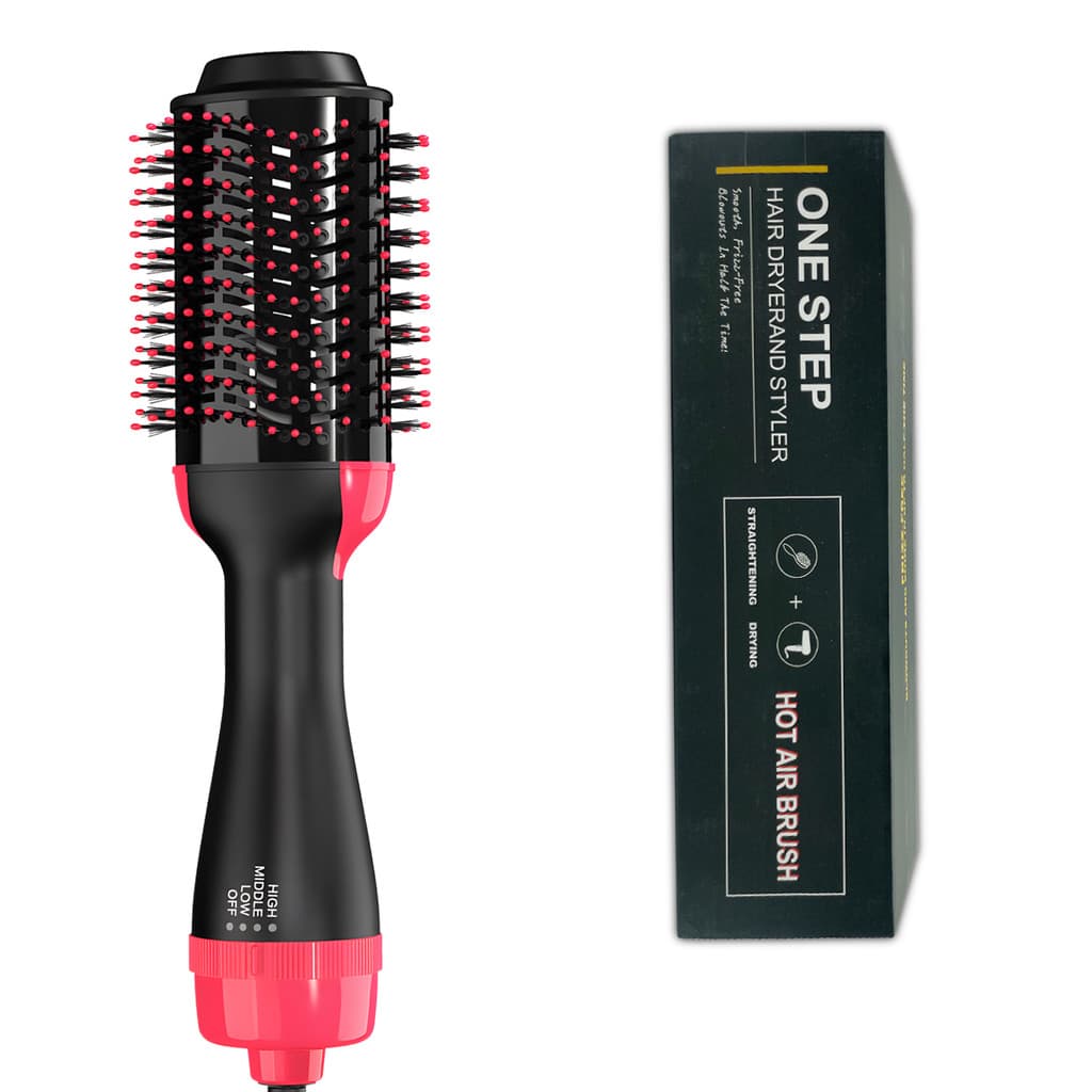 Escova Secadora Modeladora One Step, Escova de Ar Quente, Seca e Alisa Cabelo 3 em 1