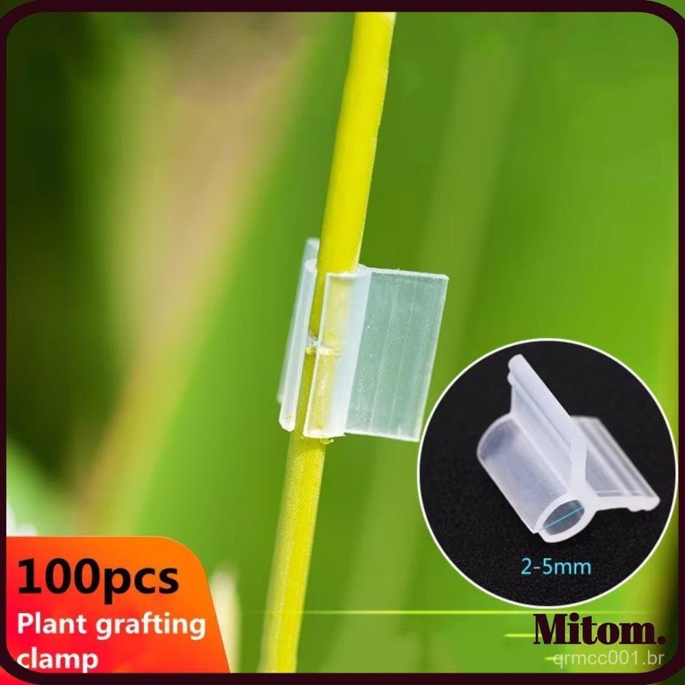 MITOM 100pcs Clipes De Enxerto , Braçadeiras De Plástico Especiais , Mudas Reutilizáveis Berinjela