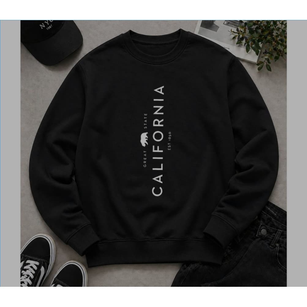 Moletom Careca Gola Redonda California Blusa De Frio Inverno Casaco Unissex Flanelado
