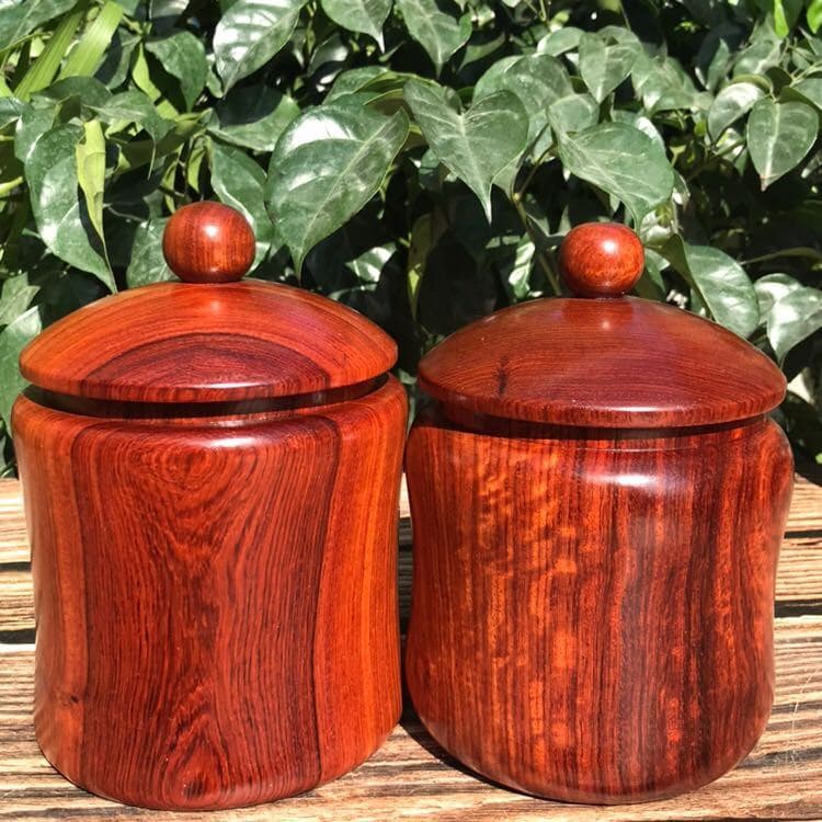 Caddy de chá de jacarandá birmanês madeira maciça grande fruta vermelho sândalo armazenamento caddy tubo de armazenament