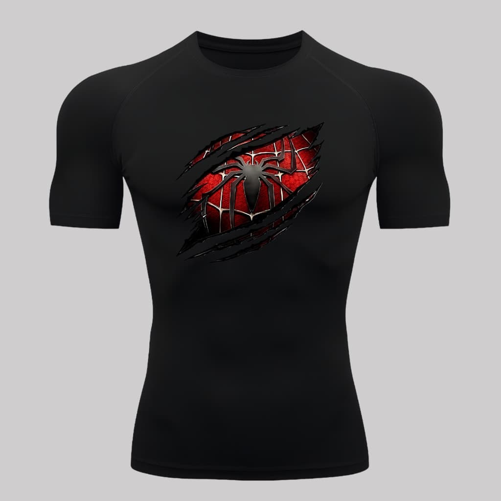 Camiseta Compressão Proteção Uv Manga Curta Heróis Térmica Rash Guard