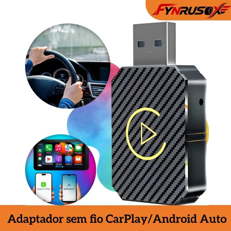 Adaptador De Caixa CarPlay Automático Android Sem Fio , Conexão Automática USB Inteligente Para Carros Com De Fábrica