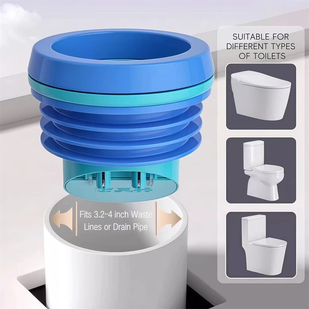 Anel de Vedação Flange para Vaso Sanitário com Válvula Antirretorno, Antiodor e Antivazamento