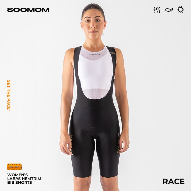 SOOMOM | R RACE Shorts femininos de seta dupla com alça cortável para ciclismo, bicicleta, esportes, estilo profissional