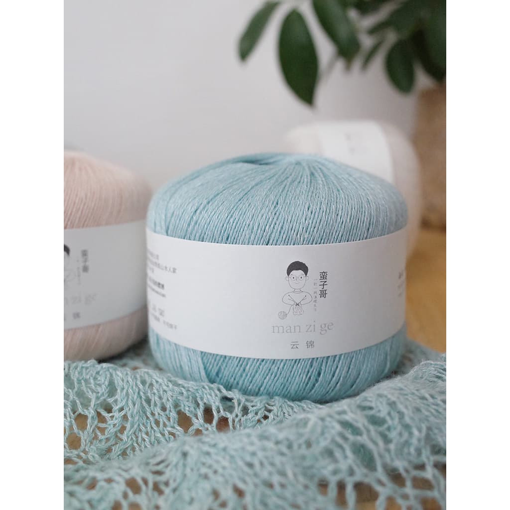 Manzi Ge Yunjin 50% Lã Merino 50% Linho Linho Lã Fio Fino Feito à Mão Crochê Primavera Verão Fio