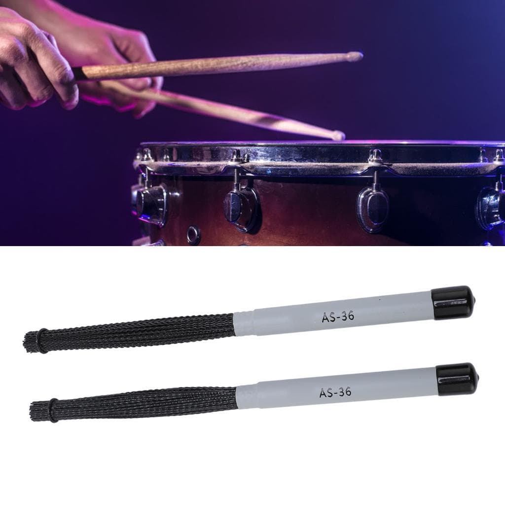 Fesjoy Escovas de tambor cajon de nylon retrátil, graves potentes, agudos nítidos para instrumentos de percussão,