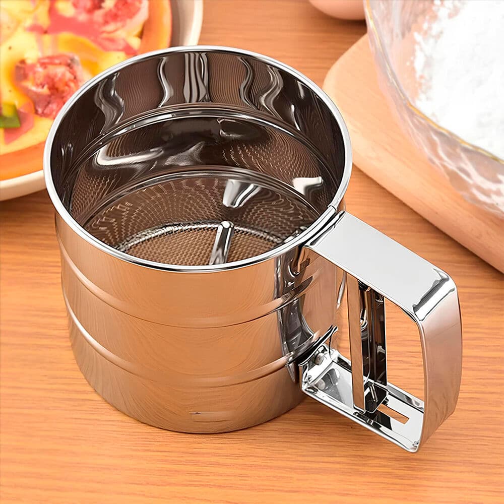 Caneco Polvilhador em Inox com Gatilho para Farinhas