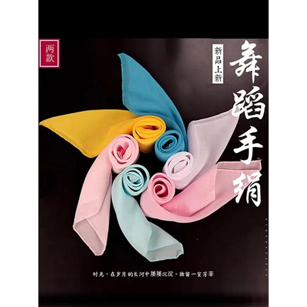 Lenço de seda para dança, lenço quadrado de Chiffon para exame infantil, lenço de areia com desempenho de menina, adereç