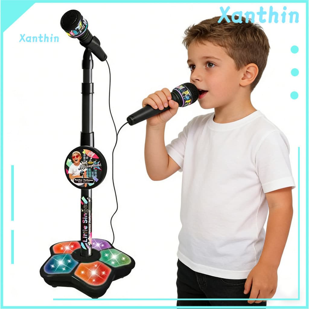 Kids Music Singing Toy Karaoke Microphone with Adjustable Stand Led Lights Machine for Toddlers Boys Girls – Fun Music