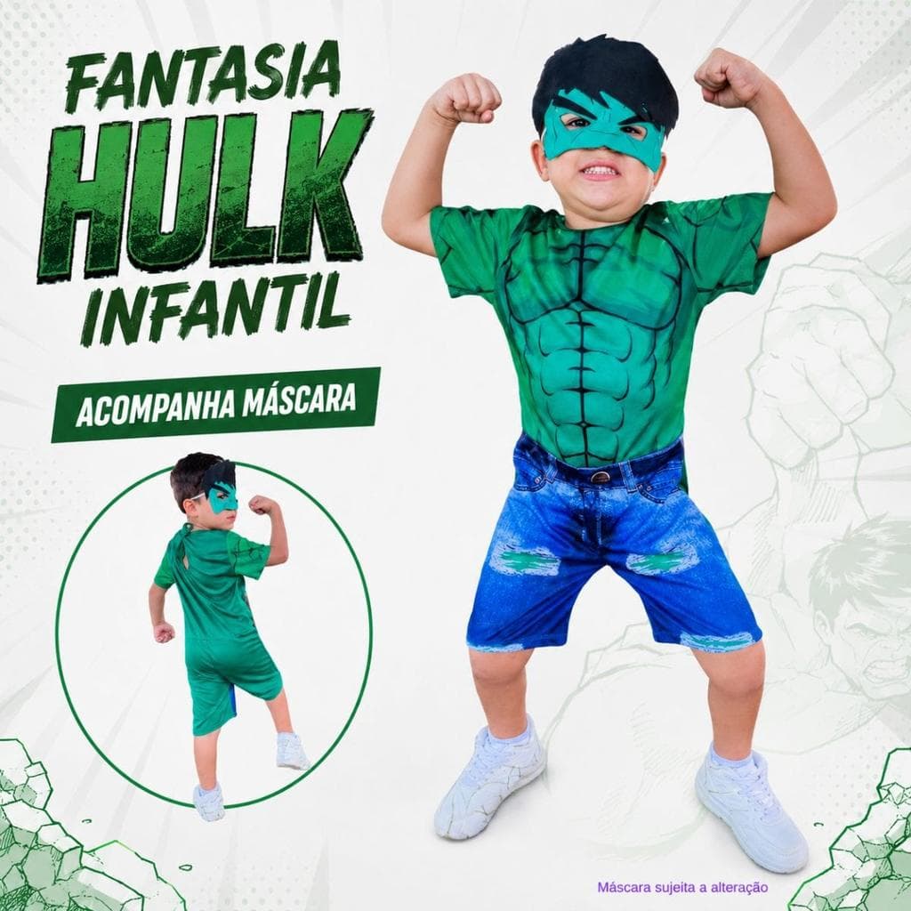 Fantasia Infantil Menino - HULK - EXG