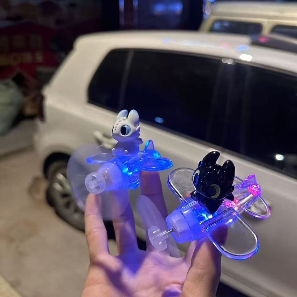 Como treinar seu dragão LED dentes energia eólica avião bicicleta motocicleta guiador luz decorativa