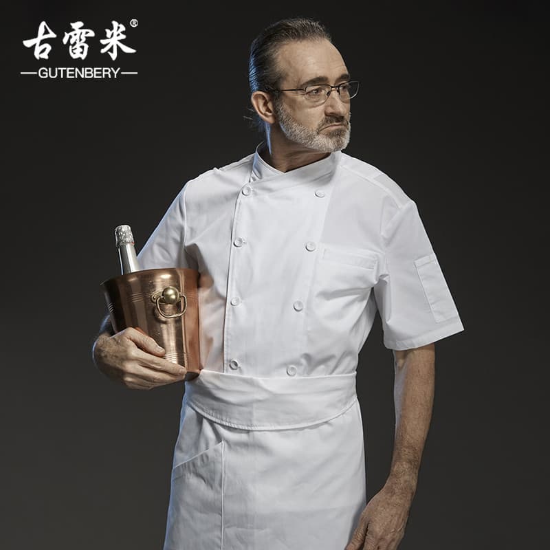 Guremi chef roupas de trabalho dos homens verão manga curta Hotel restaurante cozimento ocidental restaurante volta cozi