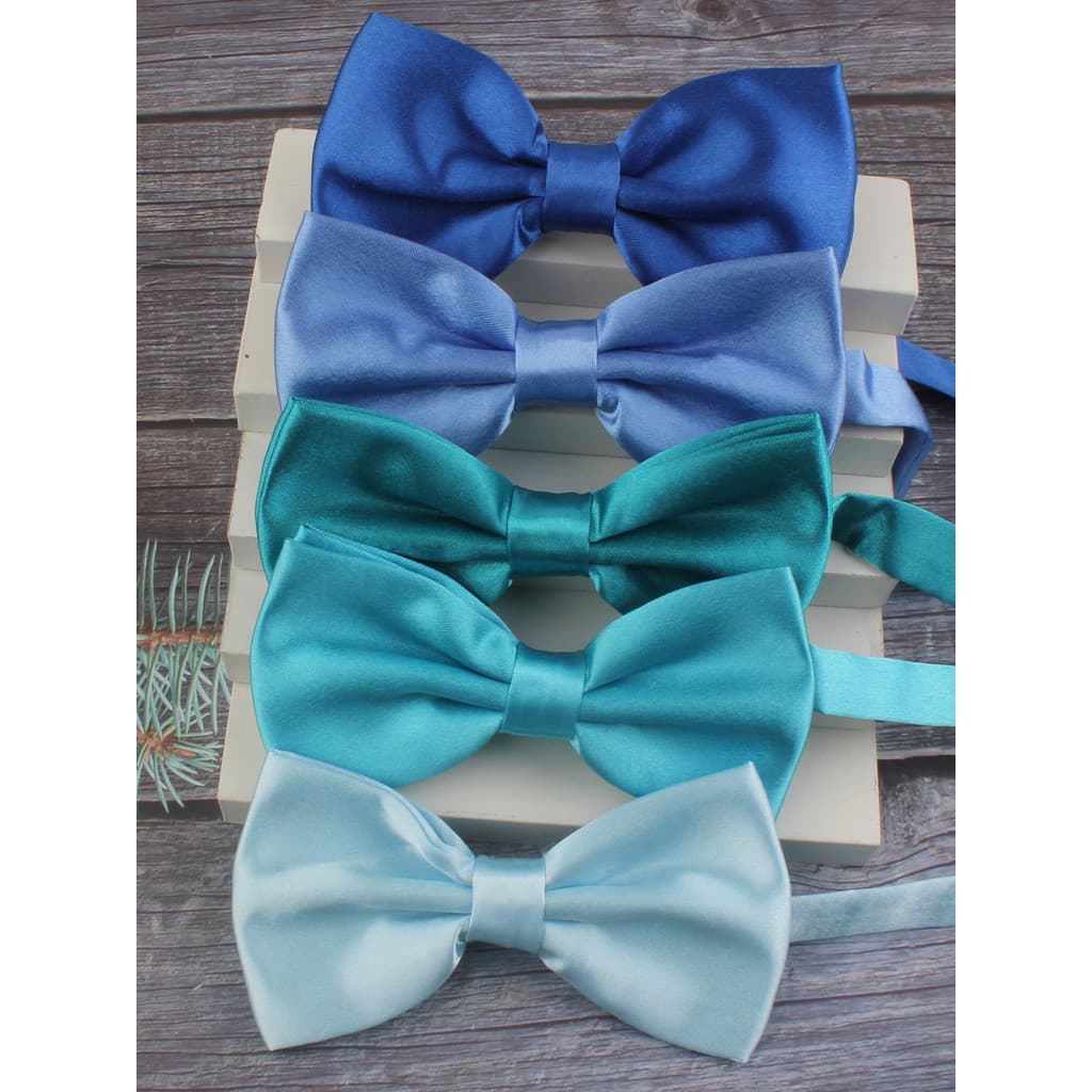 Gravata borboleta azul de cor sólida, roupa Formal de negócios, Casual, desempenho adulto, gravata borboleta, estudante,
