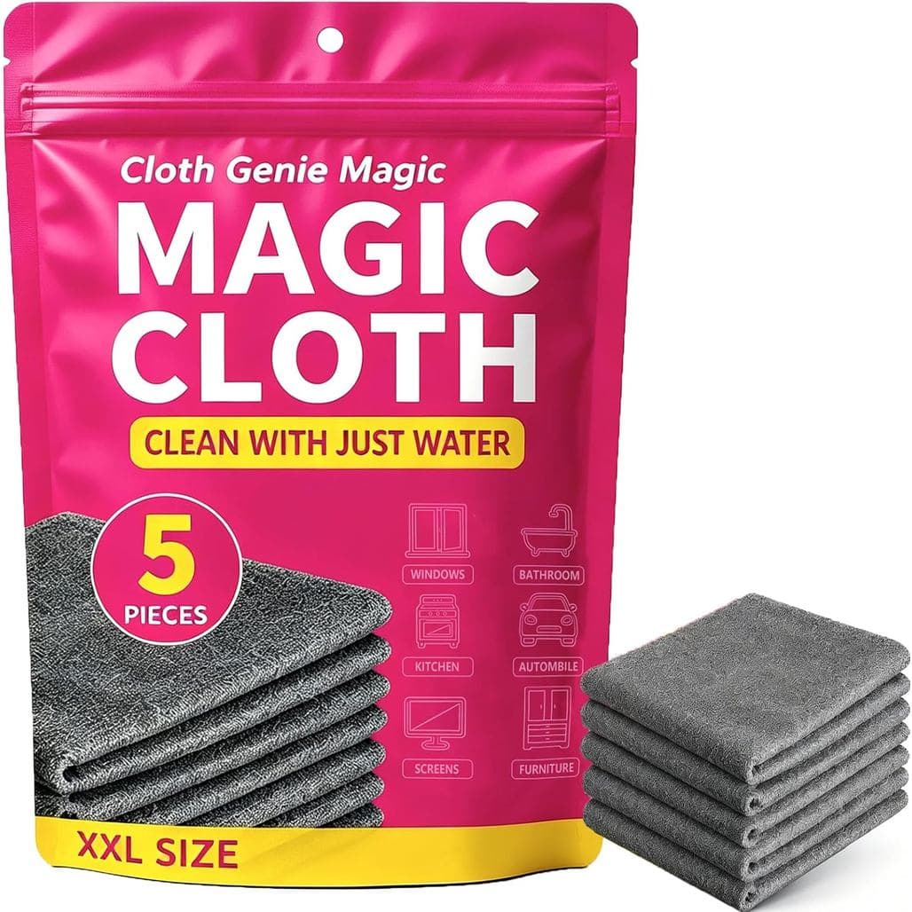 Pano, Pano Mágico Genie para Limpeza, Panos de Limpeza de Microfibra Sem Pelos para Vidro, Janelas, Cozinha, Aço Inoxidá
