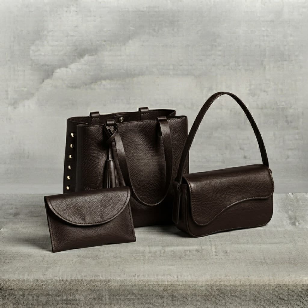 kit Bolsa Sacola + Bolsa Tampa + Carteira Feminina Grande Couro Ombro Moda Linda Barata Bag Promoção Barata Lançamento