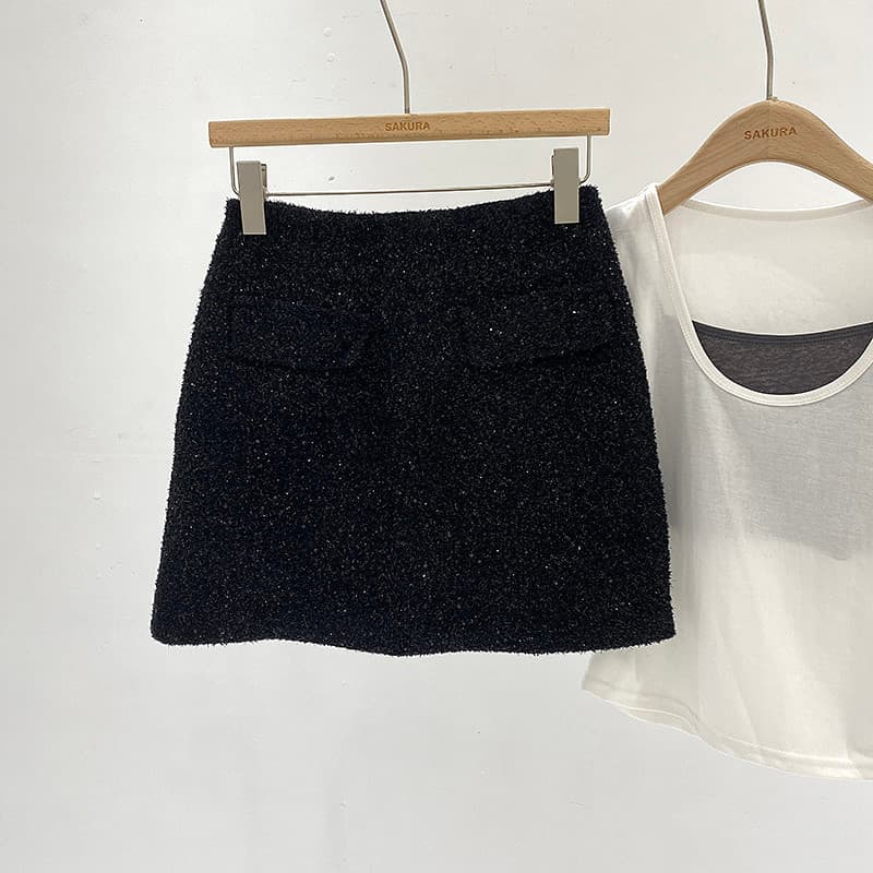 Retro vermelho Tweed Hip saia feminina 2024 outono inverno novo estilo versão coreana mais magro olhar cintura alta a li