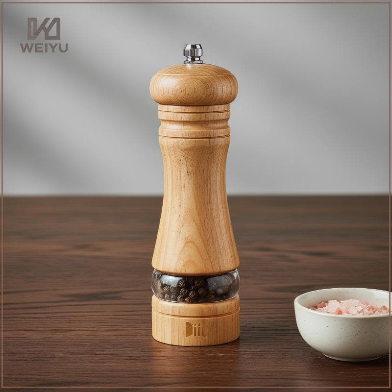 WEIYU Moedor Manual De Pimenta , 3 Peças , Madeira De Borracha , Núcleo Cerâmico , Recém-Moído , Em Pó , Tempero , Garra