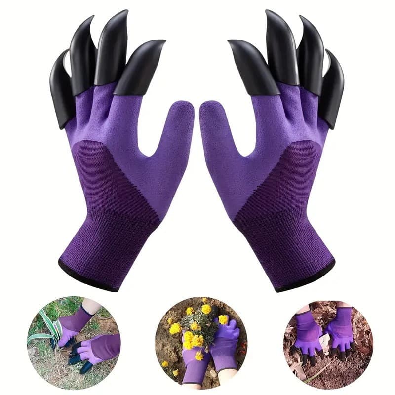 Luvas de Jardinagem com Garras Antiderrapantes de Látex para Escavação NY00
