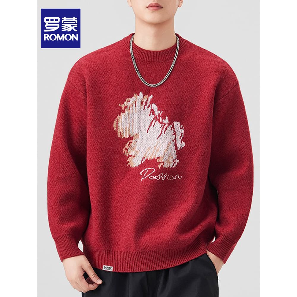 Lomon 2025 outono inverno novo estilo masculino malhas soltas confortáveis quentes All-Match moda Casual camisola