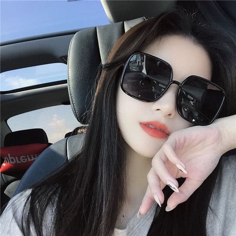 Versão coreana Anti-ultravioleta óculos de sol feminino Zhou Qingyang mesmo estilo foto óculos High-End sentir rosto qua