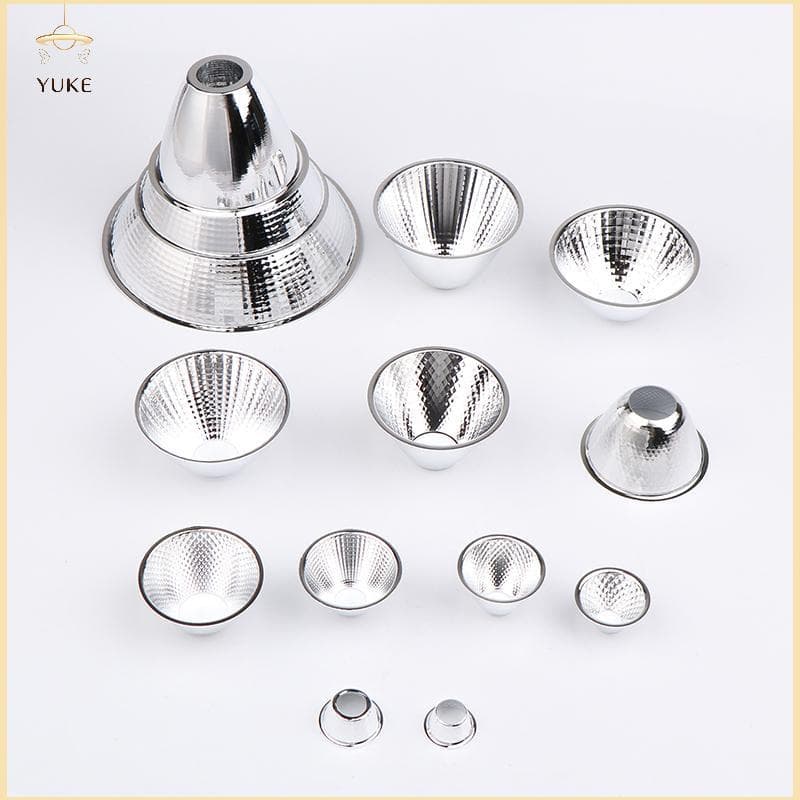 YUKE 1 Peça 20-126mm 15-120 Graus Abajur Tigela Reflexiva Para Luz DIY Óptica LED Copo Refletor De Alumínio Lâmpada COB
