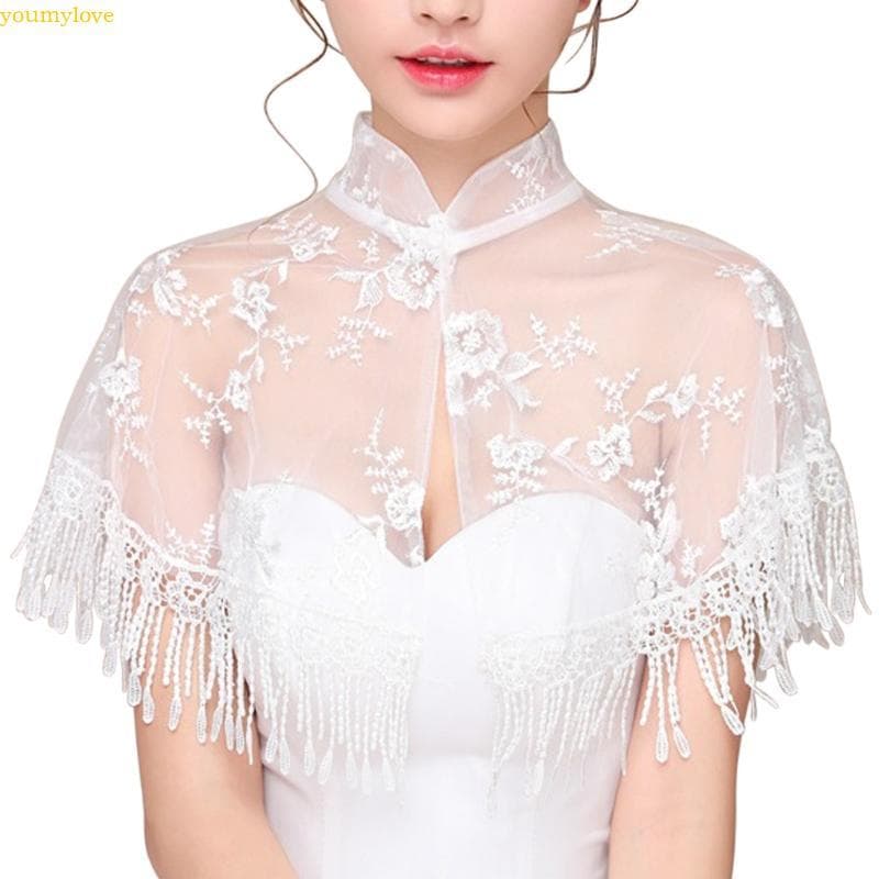 youmylove Para Jaqueta Casamento Bolero Floral Renda Borla Capa Noiva Feminina S