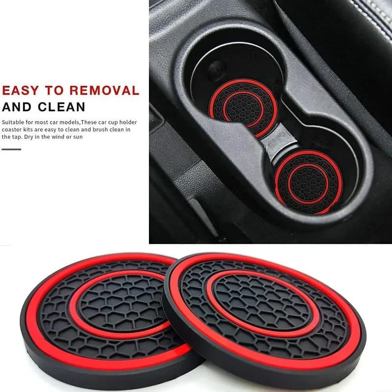 Novo Tapete Antiderrapante de 2 Peças, Suporte para Copos de Carro, Suporte Durável para Copos, Universal, Proteção à Pr