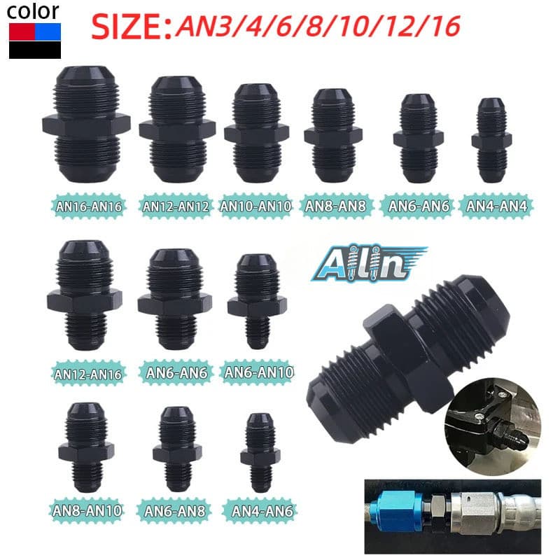 AN3 4 6 8 10 12 16 Combustível Óleo Cooler Mangueira Acessórios Métrico Conector Adaptador De Extremidade De Rosca De Tu