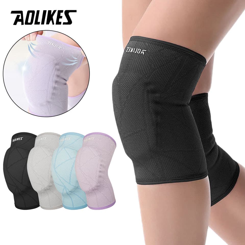 AOLIKES 1 Par De Joelheira Esportiva Espessante De 12 Mm , Joelheiras Elásticas Respiráveis Para Futebol , Ioga , Fitnes
