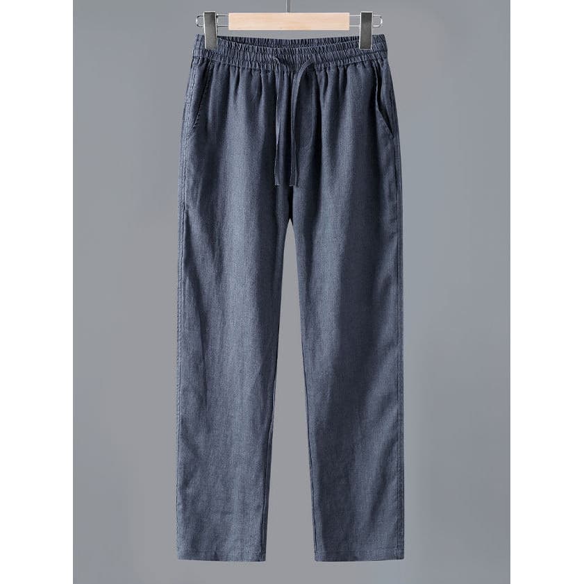 Calças de linho estilo dinheiro antigo calças casuais masculinas verão calças compridas finas de linho calças masculinas